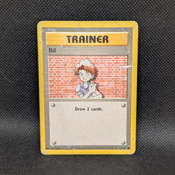 Pokémon Bill Base Set 91/102 Trainer Common Unlimited · Heavily Played