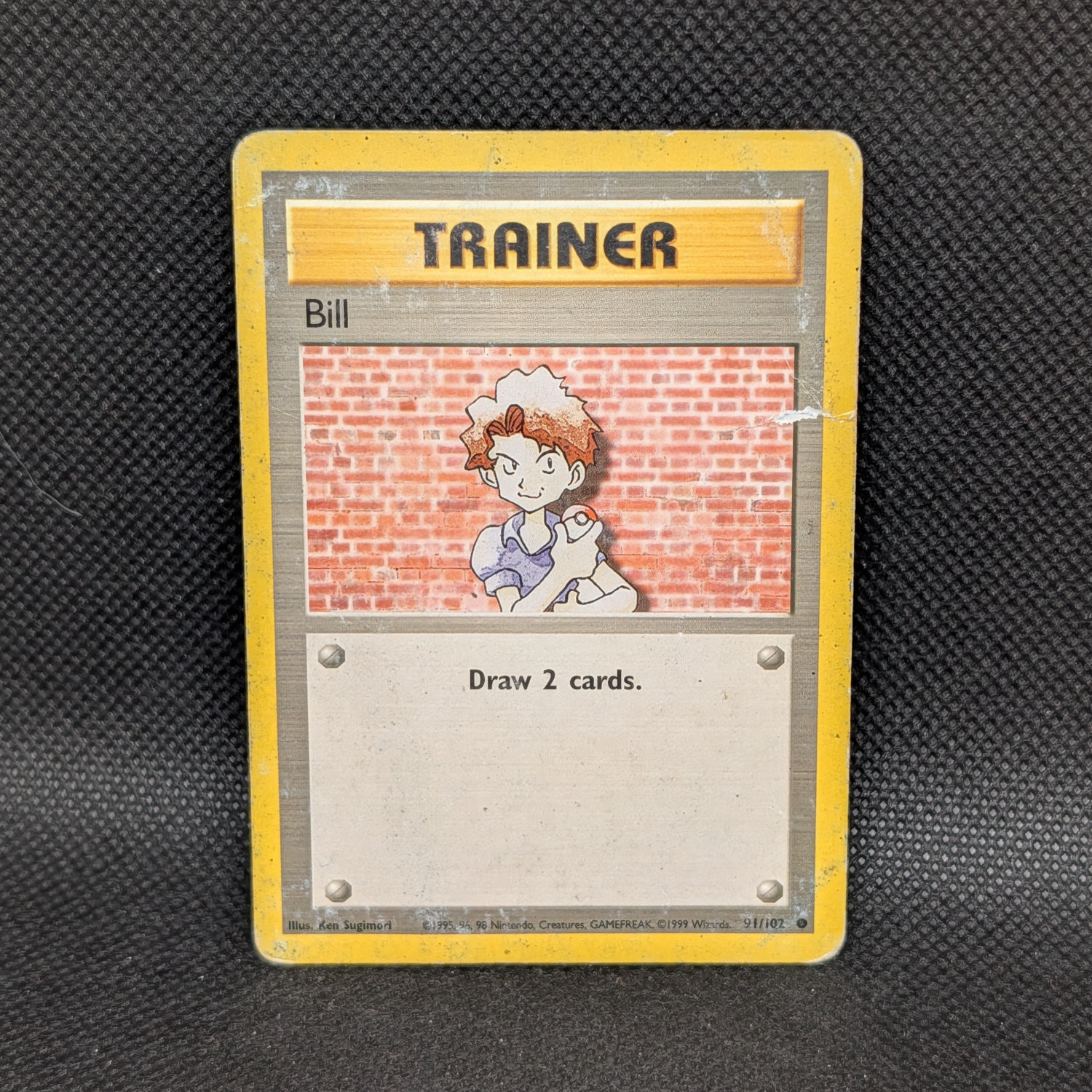 Pokémon Bill Base Set 91/102 Trainer Common Unlimited · Heavily Played