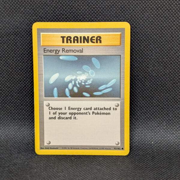 Pokémon Energy Removal Base Set 92/102 Common Trainer · Near Mint