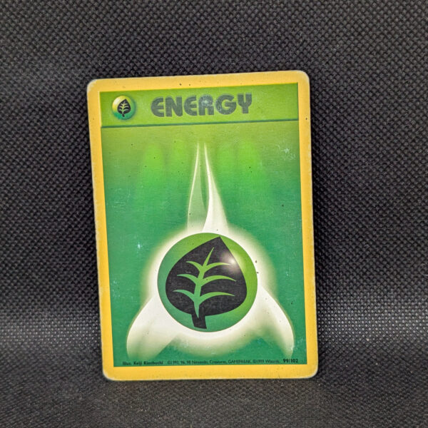 Pokémon Grass Energy Base Set 99/102 Common Unlimited · Heavily Played