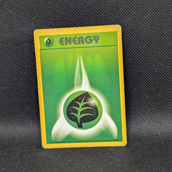Pokémon Grass Energy Base Set 99/102 Common Unlimited · Lightly Played