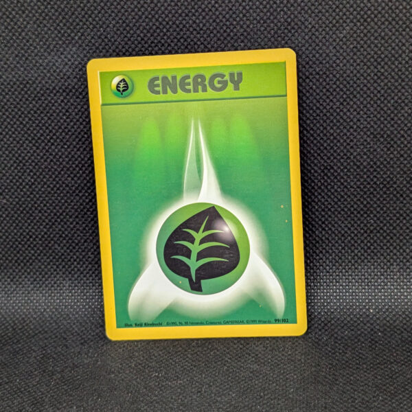 Pokémon Grass Energy Base Set 99/102 Common Unlimited · Lightly Played