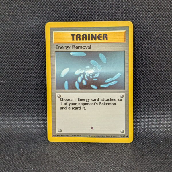 Pokémon Energy Removal Base Set 92/102 Common Trainer · Lightly Played