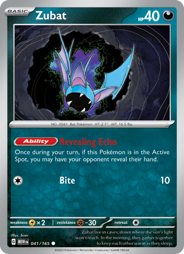 Zubat - 041/165 - Reverse Holo - Pokémon 151