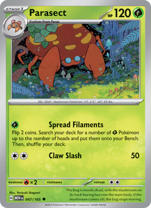 Parasect - 047/165 - Non-Holo - Pokémon 151