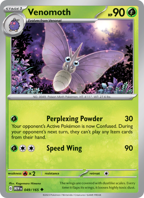 Venomoth - 049/165 - Reverse Holo - Pokémon 151
