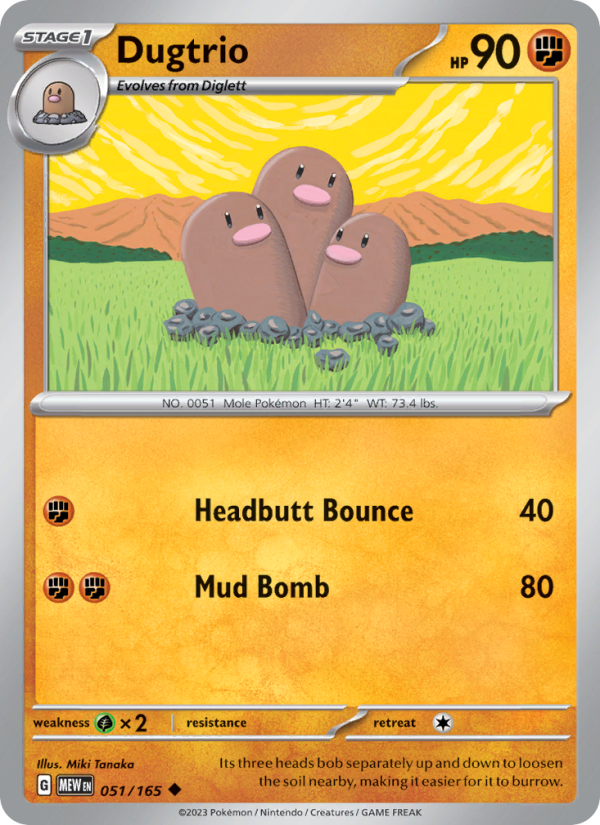Dugtrio - 051/165 - Non-Holo - Pokémon 151