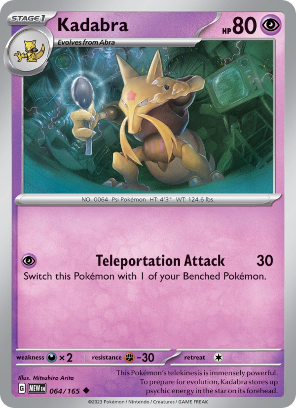 Kadabra - 064/165 - Reverse Holo - Pokémon 151