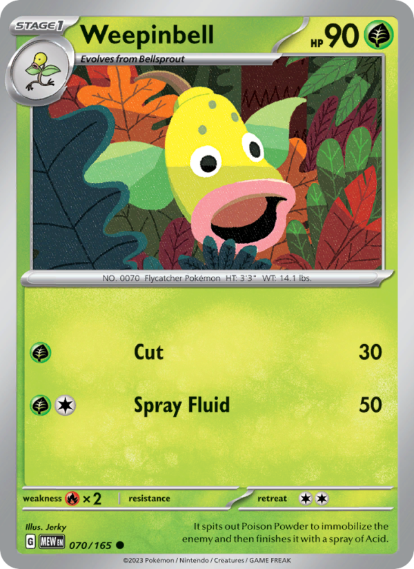 Weepinbell - 070/165 - Reverse Holo - Pokémon 151
