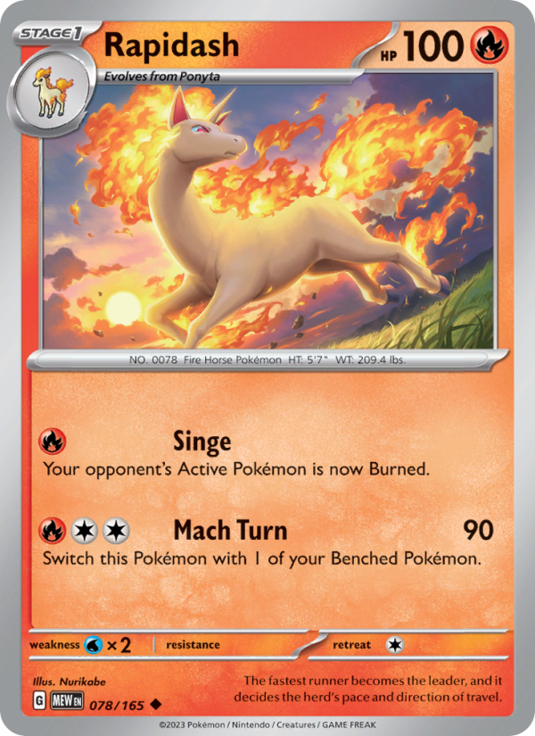 Rapidash - 078/165 - Reverse Holo - Pokémon 151