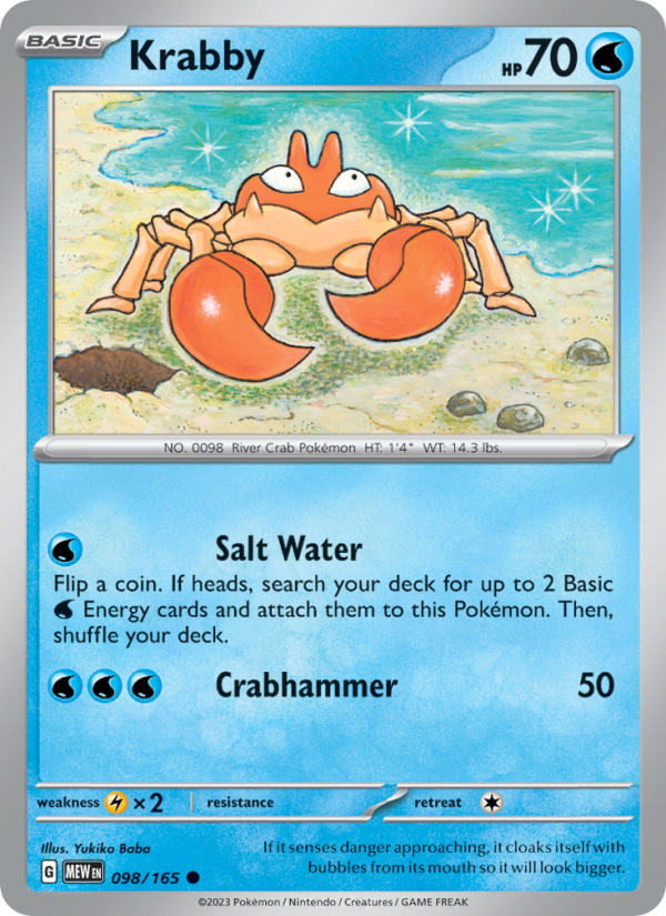 Krabby - 098/165 - Reverse Holo - Pokémon 151