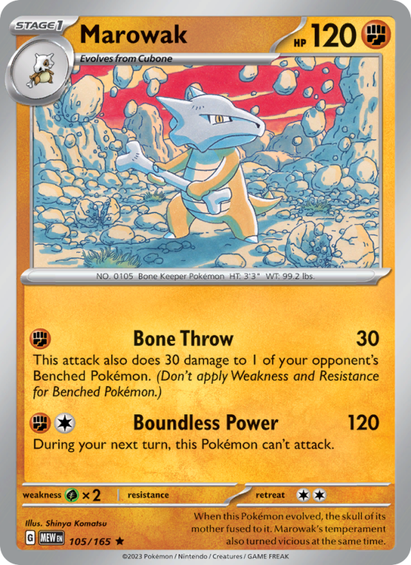 Marowak - 105/165 - Reverse Holo - Pokémon 151
