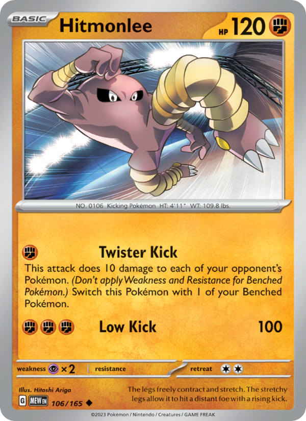 Hitmonlee - 106/165 - Reverse Holo - Pokémon 151