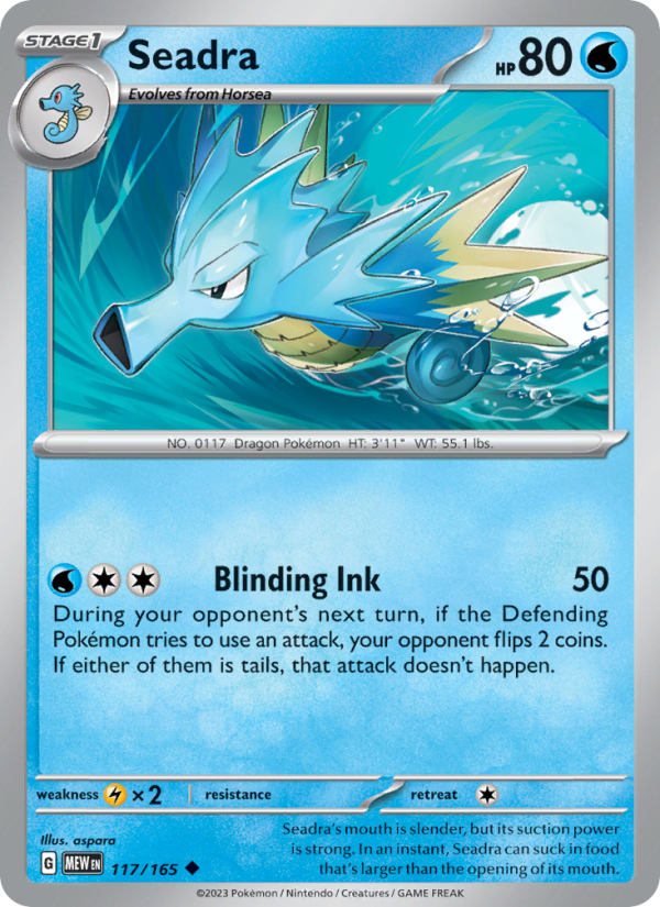 Seadra - 117/165 - Reverse Holo - Pokémon 151