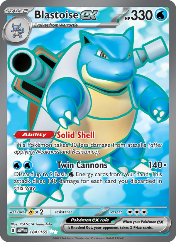 Blastoise ex - 184/165 - Holo - Pokémon 151