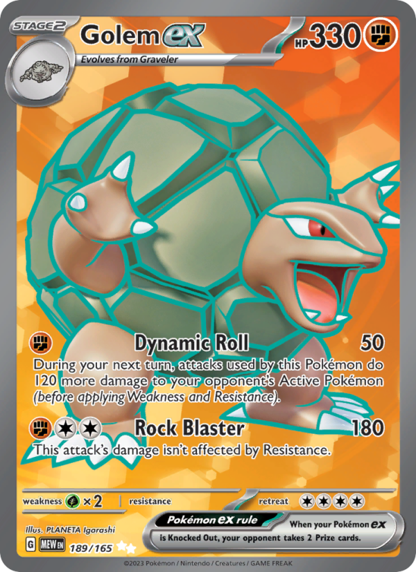 Golem ex - 189/165 - Holo - Pokémon 151