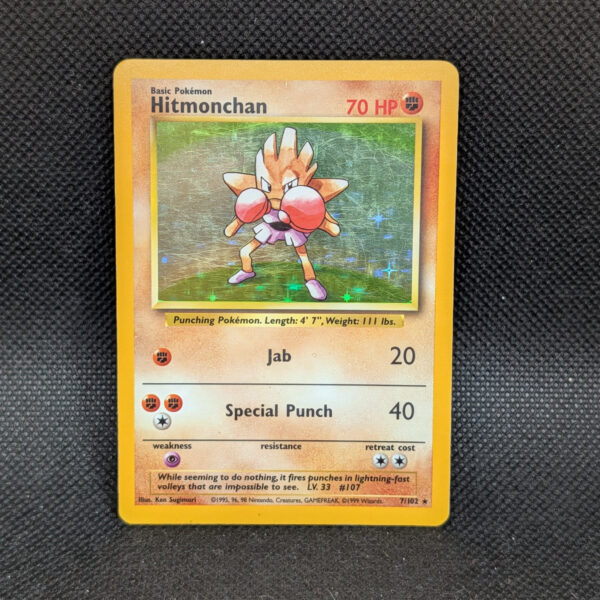Pokémon Hitmonchan Base Set 7/102 Holo Rare Unlimited · Lightly Played