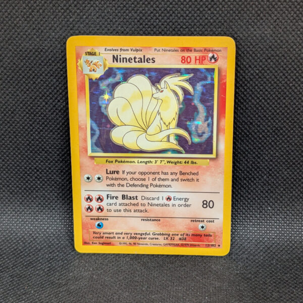Pokémon Ninetales Base Set 12/102 Holo Rare Unlimited · Lightly Played