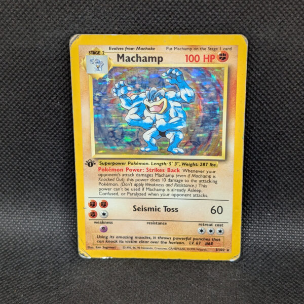Pokémon Machamp Base Set 8/102 1st Edition Holo Rare · Lightly Played