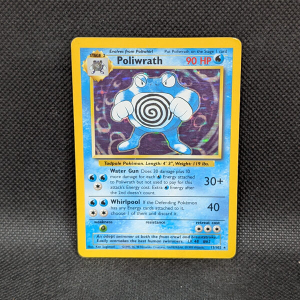 Pokémon Poliwrath Base Set 13/102 Holo Rare Unlimited · Lightly Played