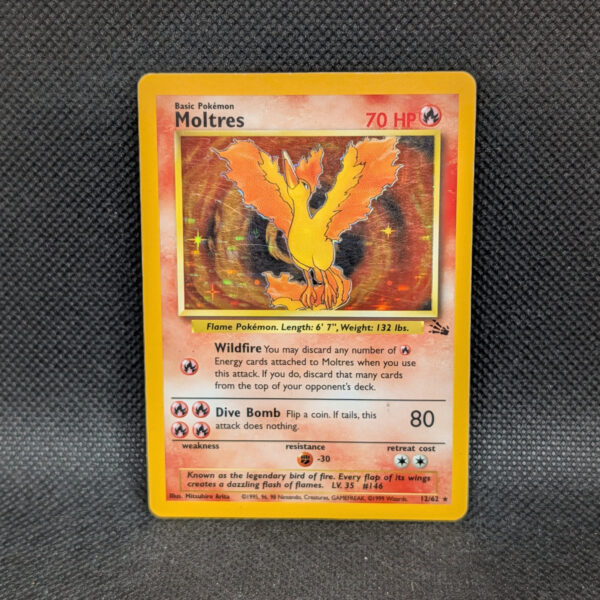 Pokémon Moltres Fossil 12/62 Holo Rare Unlimited · Lightly Played