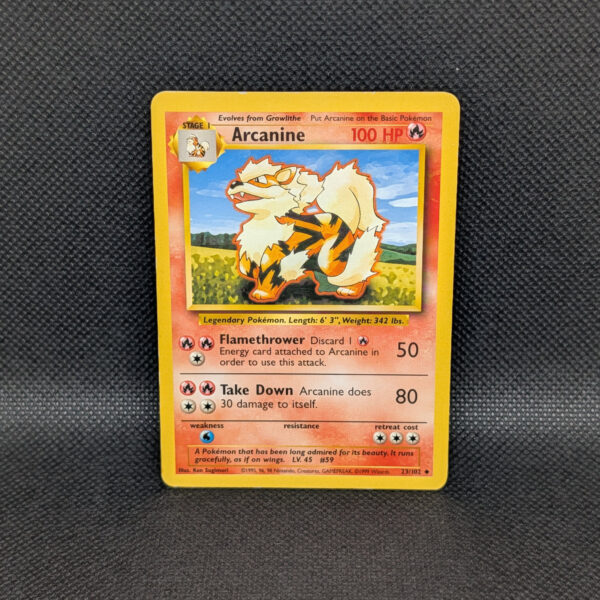 Pokémon Arcanine Base Set 23/102 Rare Unlimited · Lightly Played
