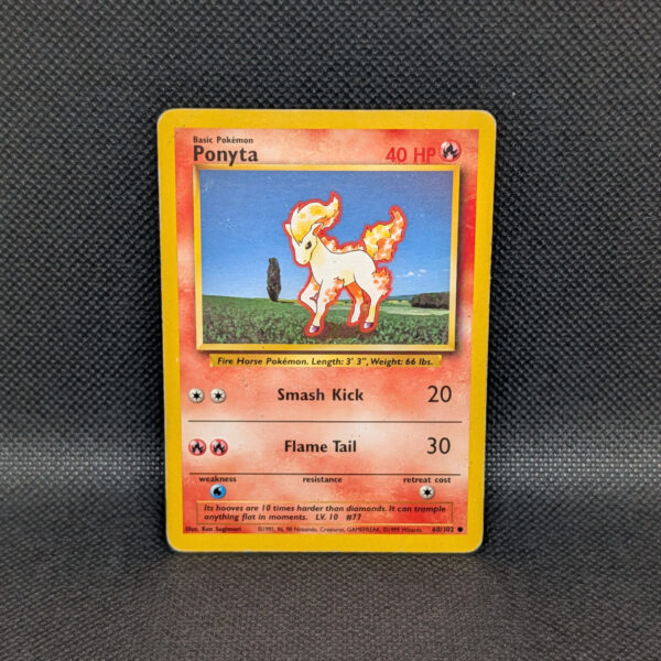 Pokémon Ponyta Base Set 60/102 Common · Lightly Played Unlimited