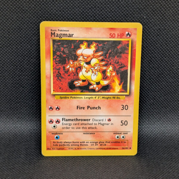 Pokémon Magmar Base Set 36/102 Uncommon · Lightly Played · Unlimited