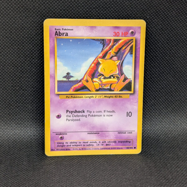 Pokémon Abra Base Set 43/102 Common · Lightly Played Unlimited English