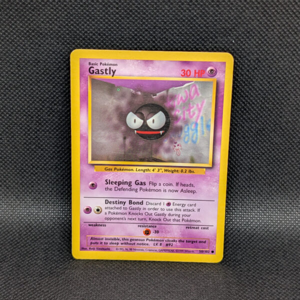 Pokémon Gastly Base Set 50/102 Common · Heavily Played