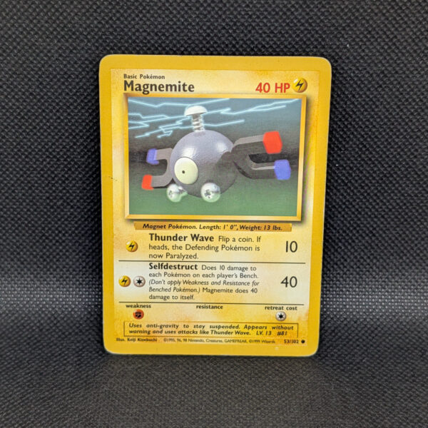 Pokémon Magnemite Base Set 53/102 Common Unlimited · Lightly Played