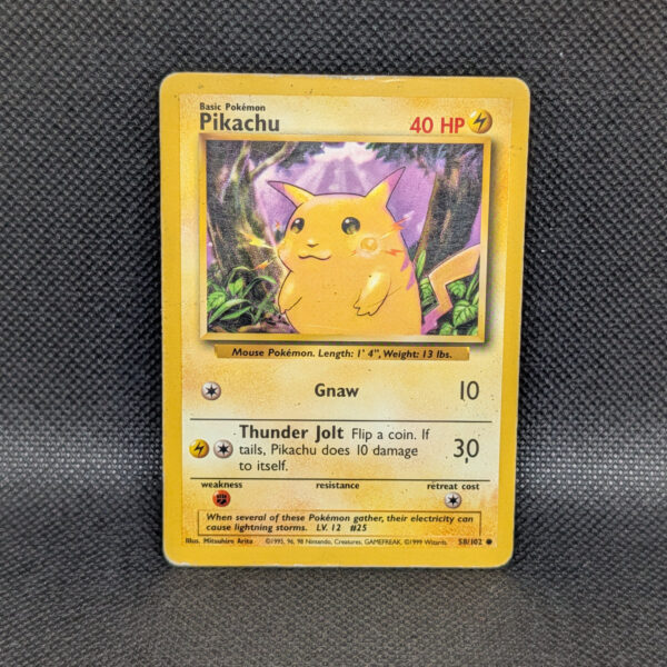 Pokémon Pikachu Base Set 58/102 Common Unlimited · Heavily Played