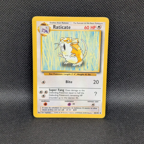 Pokémon Raticate Base Set 40/102 Uncommon · Lightly Played · Unlimited