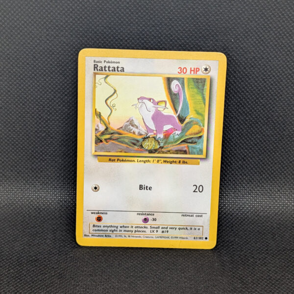Pokémon Rattata Base Set 61/102 Common Unlimited · Lightly Played