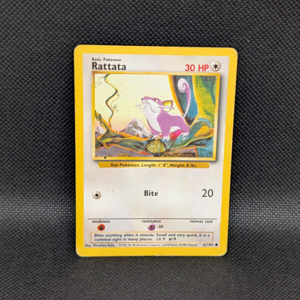 Pokémon Rattata Base Set 61/102 Common · Lightly Played · Unlimited