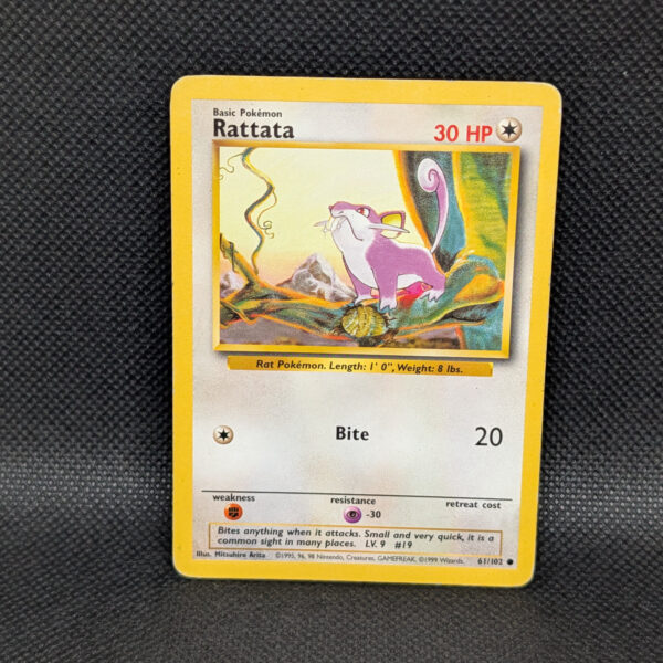 Pokémon Rattata Base Set 61/102 Common · Lightly Played · Unlimited