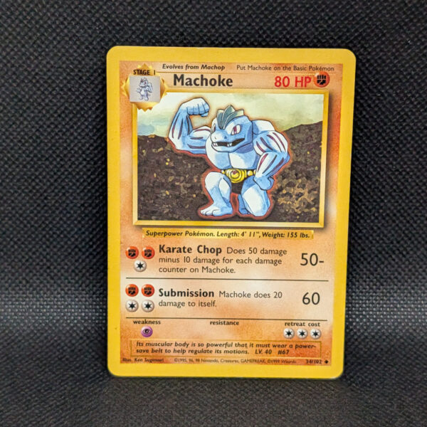 Pokémon Machoke Base Set 34/102 Uncommon · Lightly Played · Unlimited