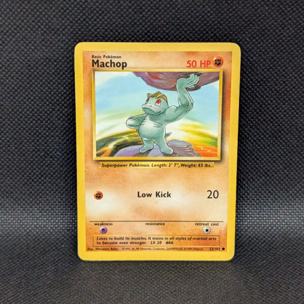 Pokémon Machop Base Set 52/102 Common Unlimited · Lightly Played