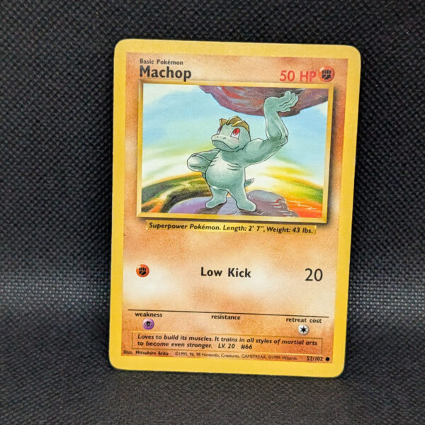 Pokémon Machop Base Set 52/102 Common Unlimited · Lightly Played