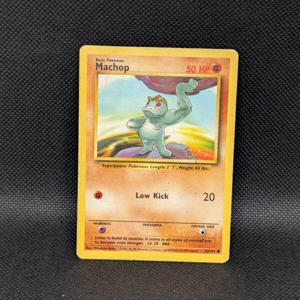 Pokémon Machop Base Set 52/102 Common Unlimited · Heavily Played