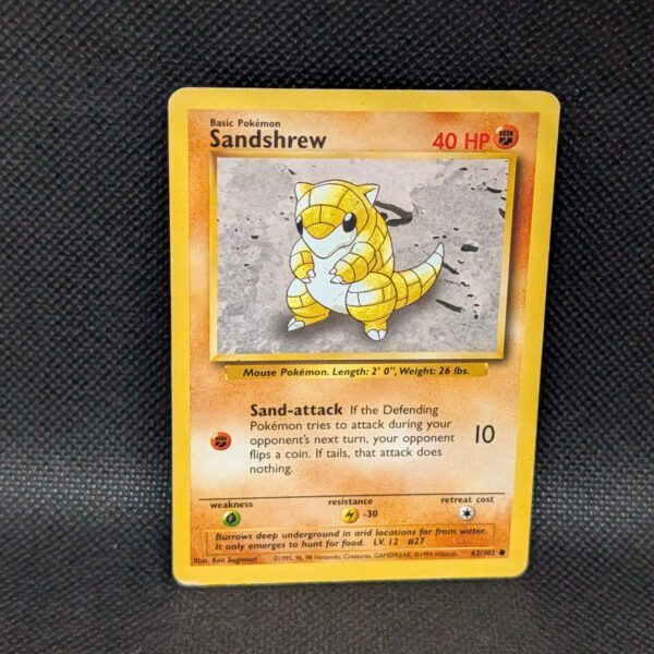 Pokémon Sandshrew Base Set 62/102 Common · Lightly Played Unlimited