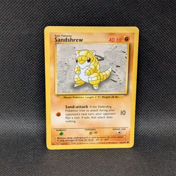 Pokémon Sandshrew Base Set 62/102 Common · Lightly Played · 1999