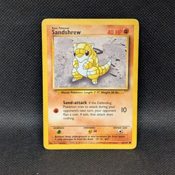 Pokémon Sandshrew Base Set 62/102 Common · Lightly Played