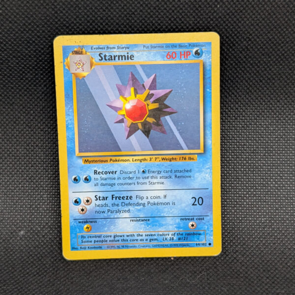 Pokémon Starmie Base Set 64/102 Uncommon · Lightly Played · 1999