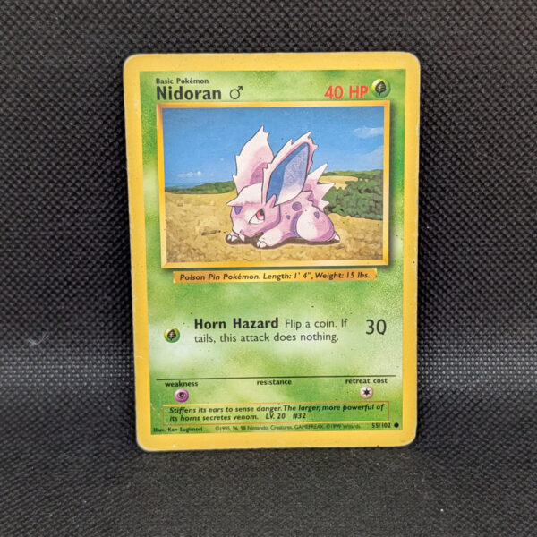 Pokémon Nidoran♂ Base Set 55/102 Common · Heavily Played