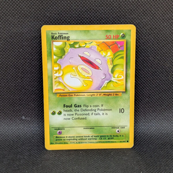 Pokémon Koffing Base Set 51/102 Common Unlimited · Lightly Played