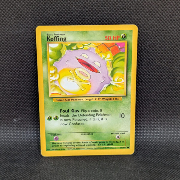 Pokémon Koffing Base Set 51/102 Common · Unlimited · Lightly Played