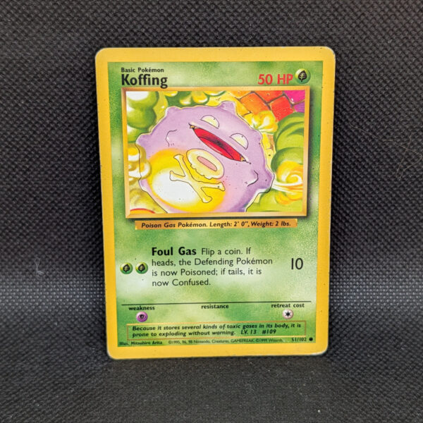 Pokémon Koffing Base Set 51/102 Common · Unlimited · Lightly Played