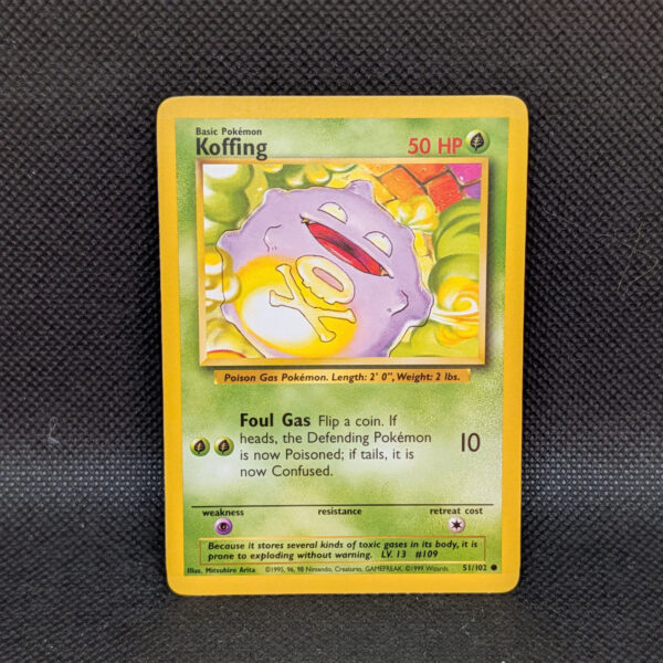 Pokémon Koffing Base Set 51/102 Common Unlimited · Lightly Played
