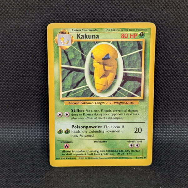 Pokémon Kakuna Base Set 33/102 Uncommon · Lightly Played · Unlimited